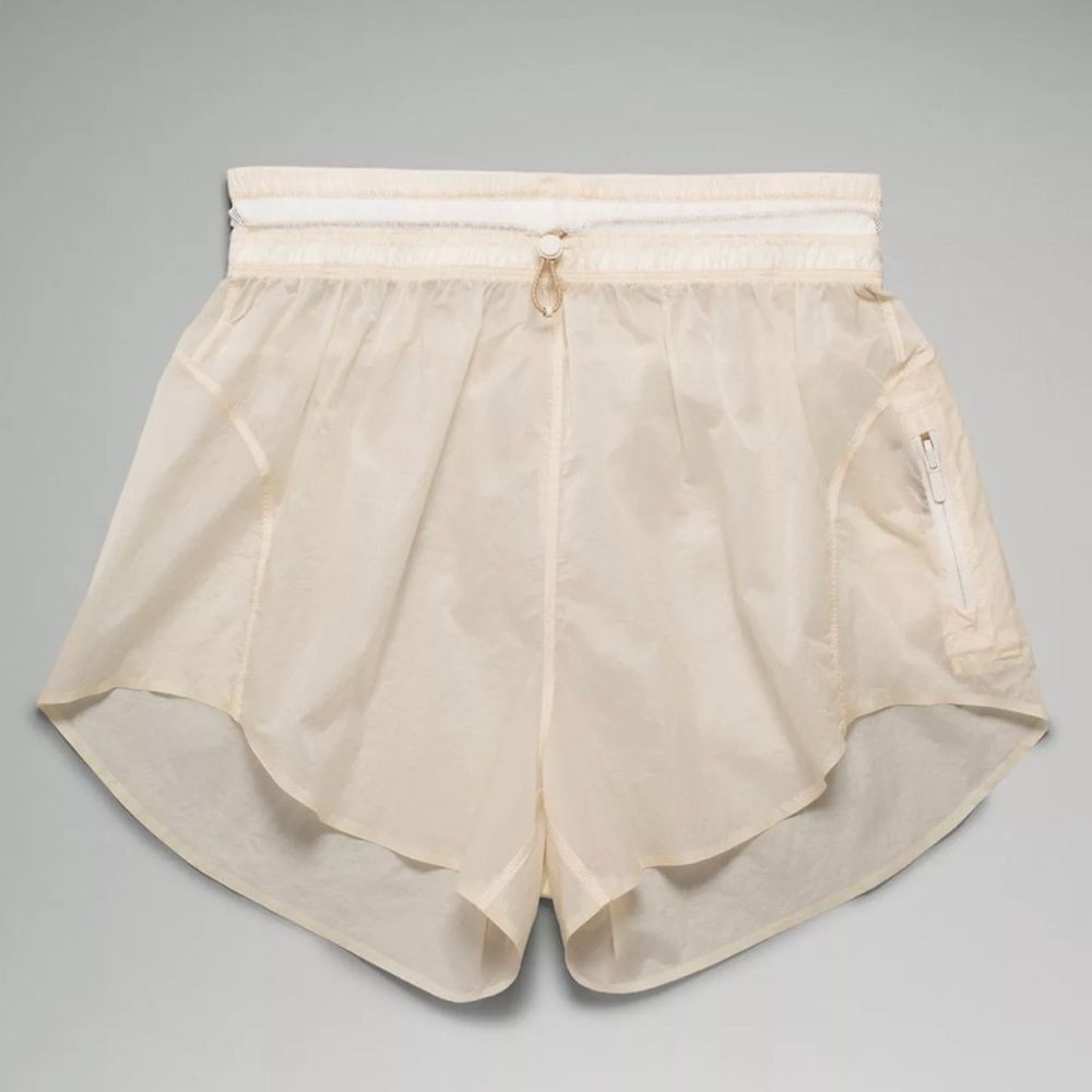 Lululemon Step Out Short Sporty High Rise White Opal Packable Translu Size 12